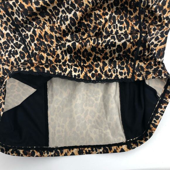 BRAND NEW Leopard Print Fitted Slip Dress Bustier Padded Bra Size 38D - Picture 4 of 6